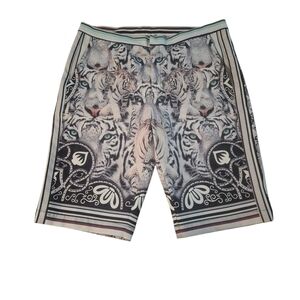 Clover Canyon Monochrome Tiger Print Bermuda Shorts Size M